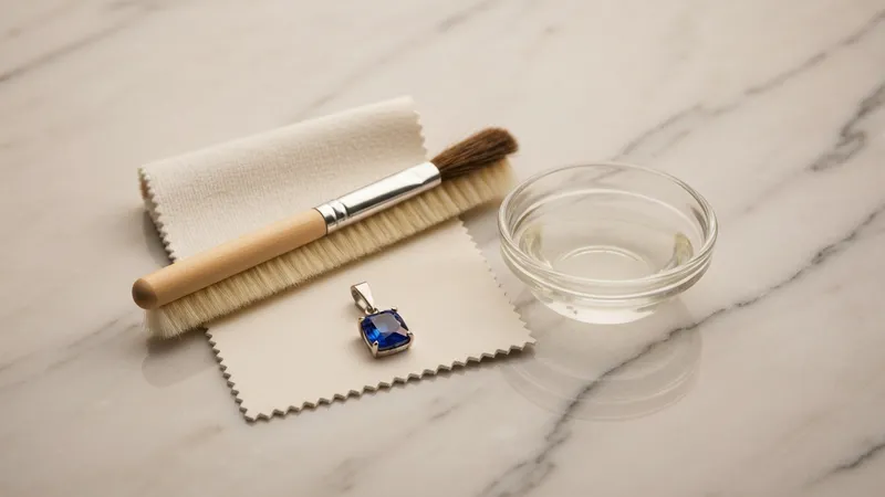 Comment nettoyer un pendentif saphir : étapes simples